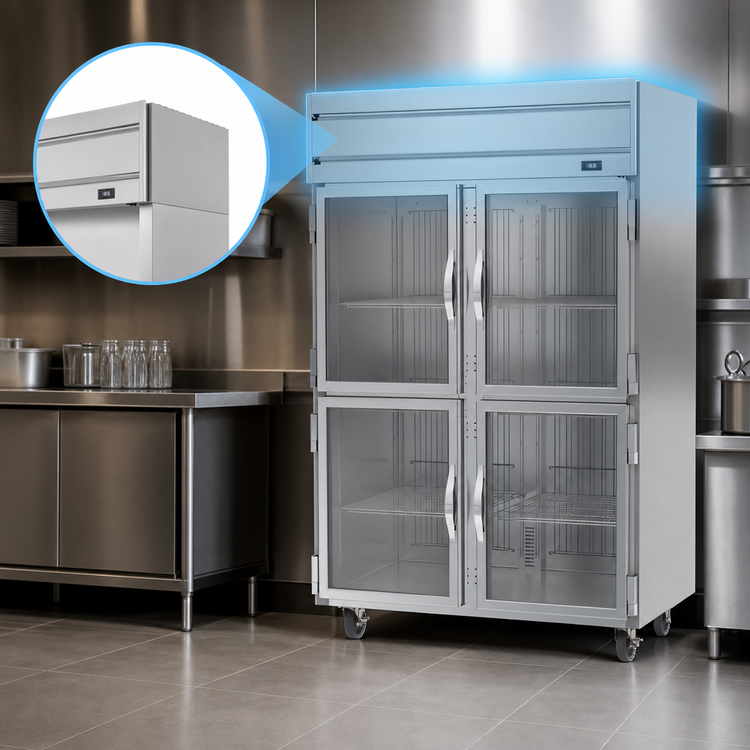 Product image #4 for Beverage-Air Horizon Series Two-Section Reach-In Freezer with Four Half-Glass Doors