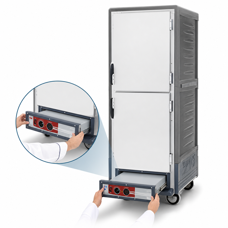 Product image #4 for Metro C5 3 Series Gray Insulation Armour Full Height Mobile Heated Holding and Proofing Cabinet with Dutch Solid Doors