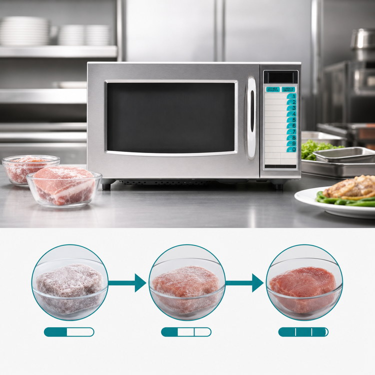 Product image #5 for Sharp Express Defrost R-21LTF Medium Duty Countertop Commercial Microwave Oven, 1.0 Cu. Ft., 1000W, Stainless Steel