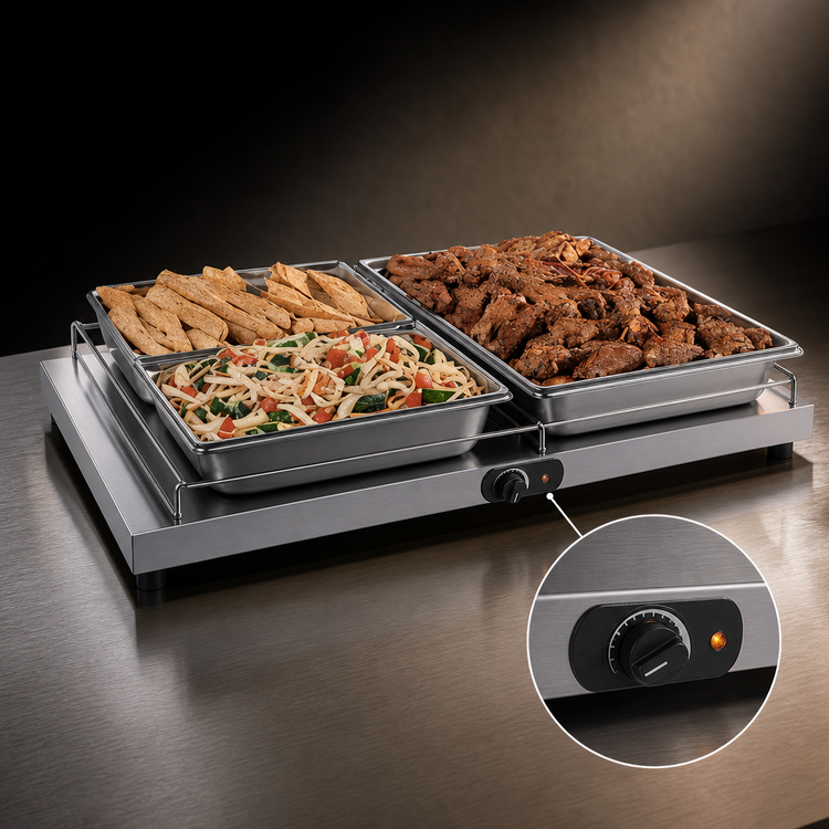 Product image #4 for Hatco Glo-Ray® Freestanding Heated Shelf, 36 Inch W x 7.75 Inch D, Stainless Steel Top