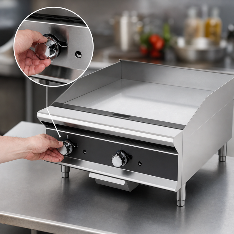 Product image #4 for Vollrath 12-Inch Countertop Manual Gas Griddle, Medium-Duty Flat Top, 28,000 BTU