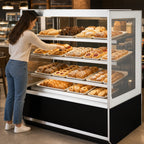 Thumbnail image #4 for Federal Industries Italian Glass Series ITDSS4826F-B18 48-Inch Floor-Standing Open-Front Non-Refrigerated Pastry Display Case, 2 Glass Shelves