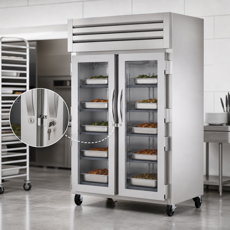 Product image #4 for True SPEC SERIES Two-Section Reach-In Heated Holding Cabinet with 2 Glass Doors and 6 Chrome Shelves