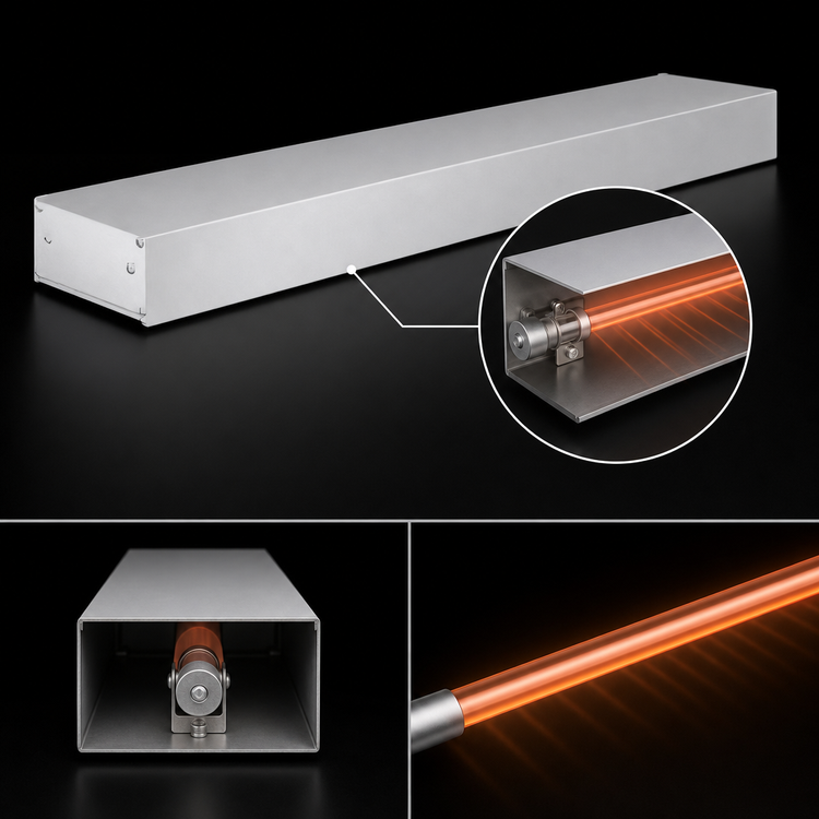 Product image #4 for Hatco Glo-Ray® 132-Inch Infrared Strip Heater, Single Rod, Unlighted, 2320W