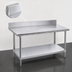 Thumbnail image #4 for Advance Tabco 108-Inch x 30-Inch Stainless Steel Work Table with 5-Inch Backsplash and Undershelf