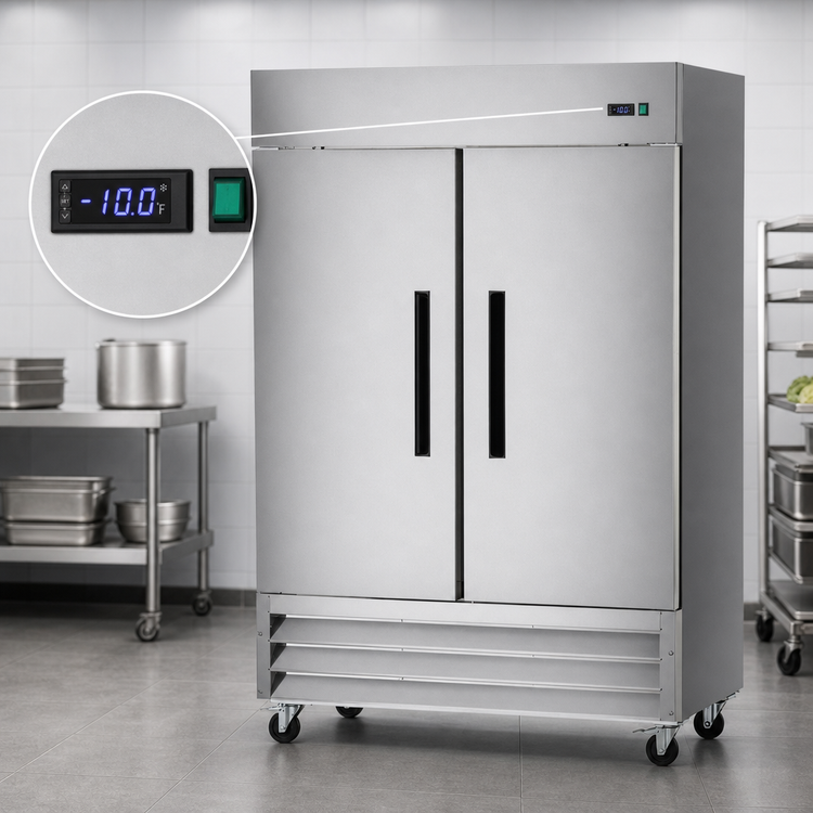Product image #4 for Arctic Air AF49 Two-Section 54-Inch Reach-In Freezer, 49 Cu. Ft., Stainless Steel, Bottom-Mounted Self-Contained