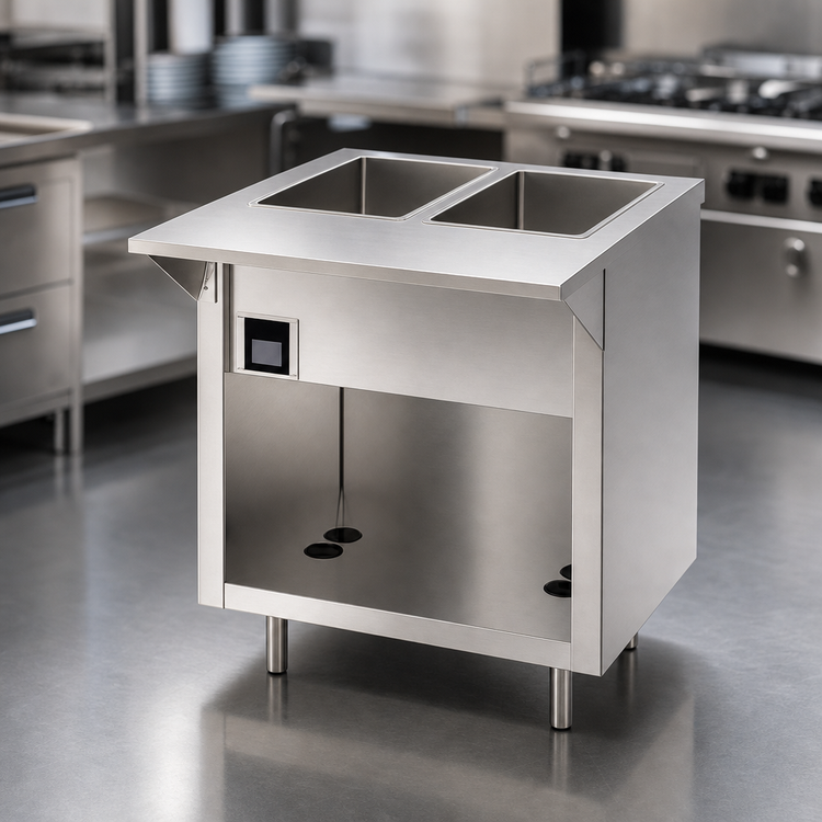 Product image #4 for Thurmaduke EW-2-CBSS 2-Well Electric Waterless Hot Food Holding Table with Touchscreen Control