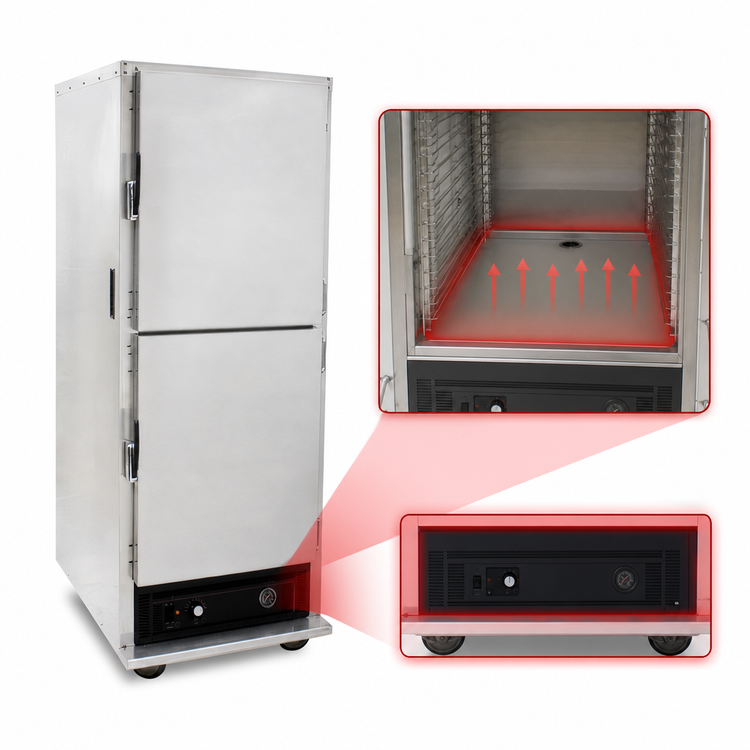 Product image #4 for Cres Cor Mobile Heated Cabinet, 1-Compartment, 11 Full-Size Pan Capacity, Bottom-Mount Heater, Dutch Doors