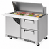 Thumbnail image #5 for Turbo Air Super Deluxe 48-1/4-Inch Two-Section Mega Top Sandwich/Salad Prep Table with 1 Door and 2 Drawers