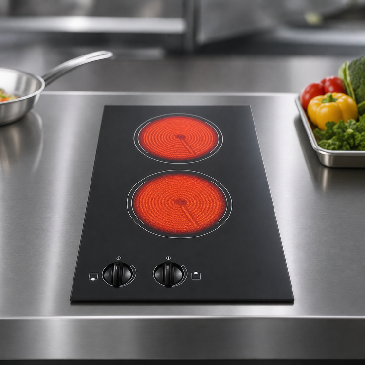 Product image #5 for Summit Appliance CR2110B 11 7/8 Inch 2-Element Electric Radiant Cooktop with SCHOTT CERAN Glass Surface