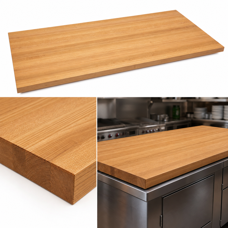 Product image #4 for Appalachian Red Oak Edge Grain Island Countertop, 96 Inch x 48 Inch x 1-3/4 Inch, Penetrating Oil Finish