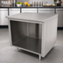 Thumbnail image #4 for Advance Tabco 96-Inch x 30-Inch Flat Top Stainless Steel Work Table with Open Front Cabinet Base, 14-Gauge 304 Top