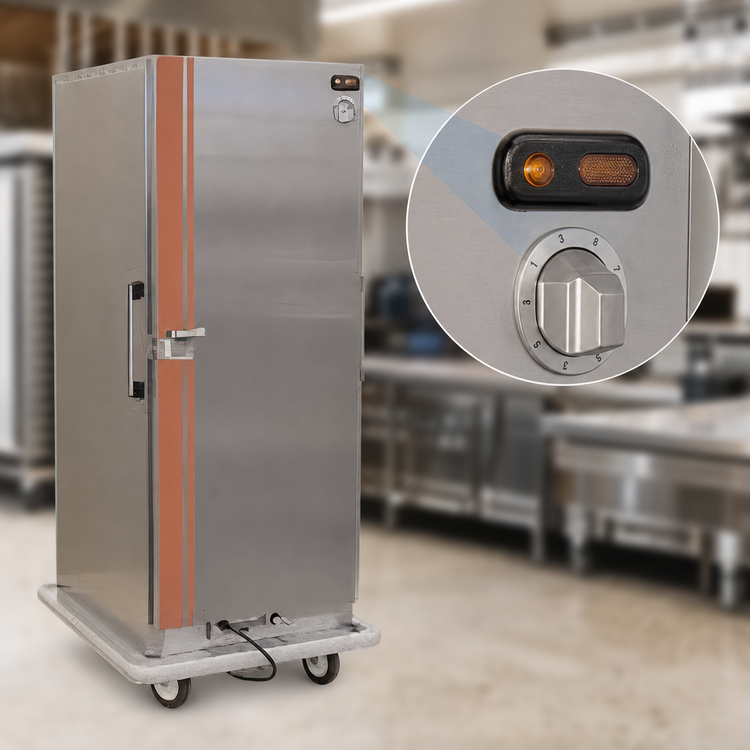Product image #4 for Classic Carter Mobile Heated Banquet Holding Cabinet, Single Door, Stainless Steel, 80 Covered Plates
