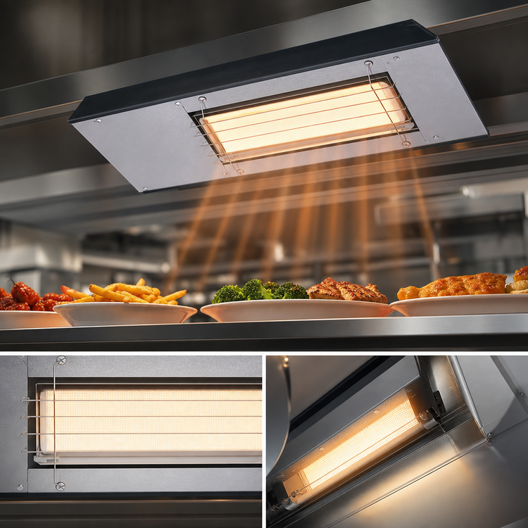 Product image #4 for Hatco Ultra-Glo® 66-Inch Lighted Infrared Strip Heater, Standard Wattage, Single Ceramic Tile, Aluminum Housing