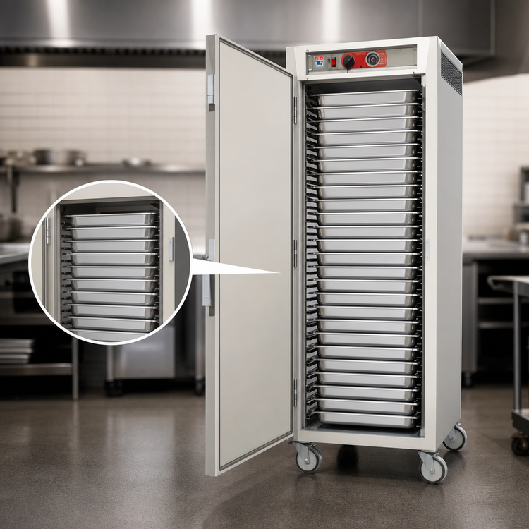 Product image #4 for Metro C5 6 Series Full-Height Pass-Thru Heated Holding Cabinet with Solid Front and Glass Rear Door
