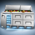 Thumbnail image #4 for True 72-Inch 3-Section Refrigerated Sandwich/Salad Prep Table with 1 Door, 4 Drawers and 30-Pan Top