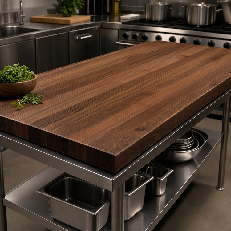 Product image #4 for 72 Inch x 27 Inch American Black Walnut Edge Grain Kitchen Countertop with Varnique Finish