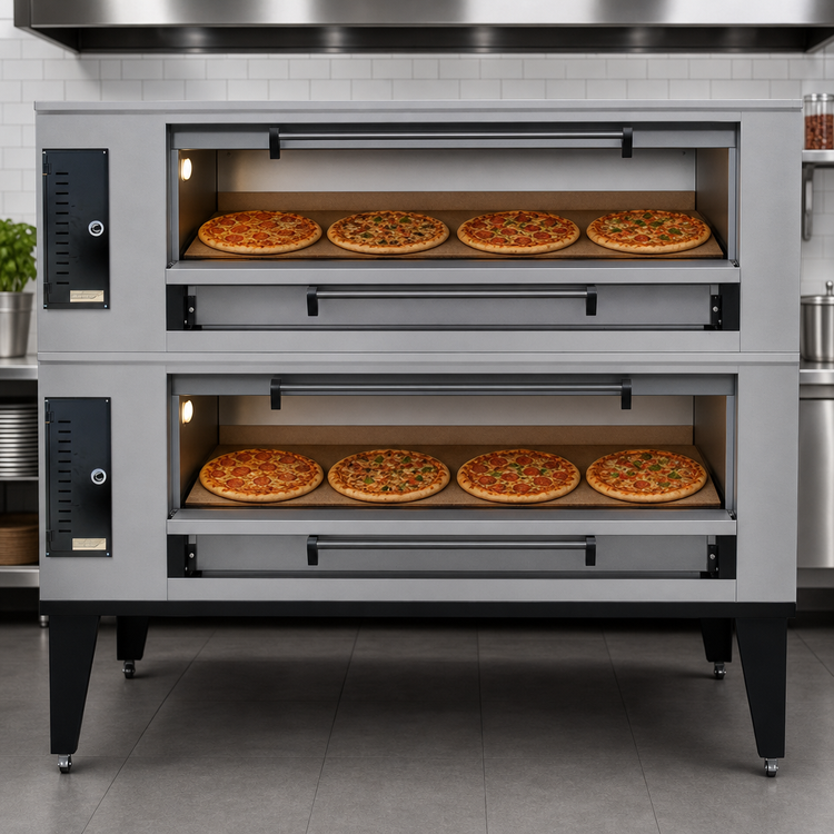 Product image #4 for Marsal SD-10866 Single Deck Gas Pizza Oven with Brick Deck, 8 x 18-Inch Pie Capacity