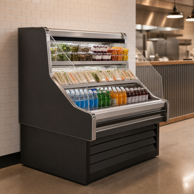Product image #4 for Howard-McCray 35E Series 51-Inch Black Self-Contained Low-Profile Open Merchandiser with LED Top