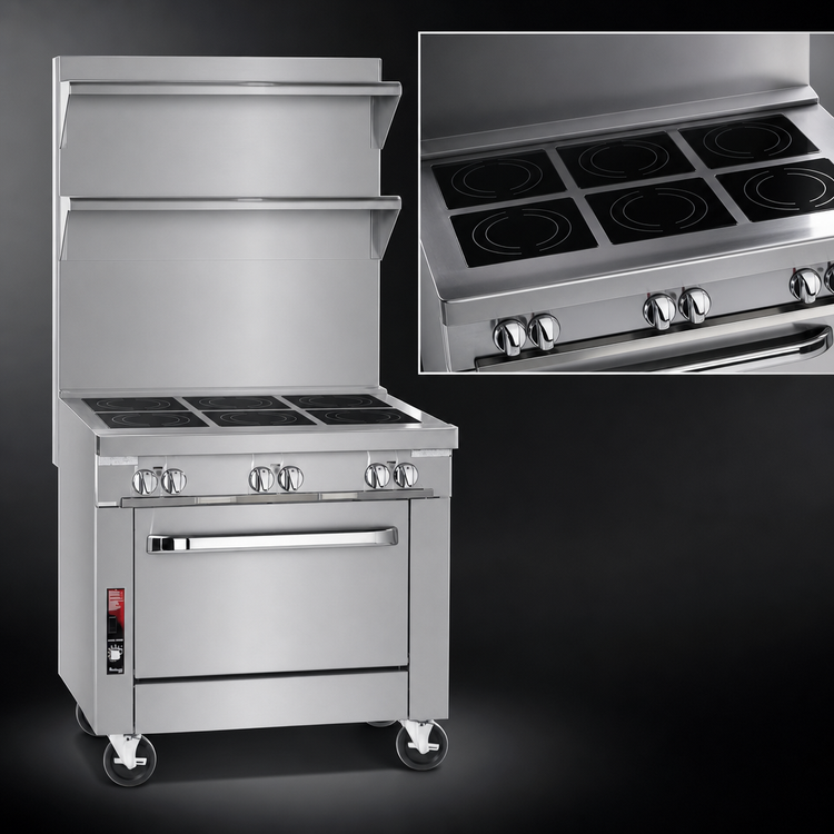 Product image #4 for Southbend Platinum 36-Inch Heavy Duty Sectional Electric Induction Range with TruVection Oven Base, 6 Hobs