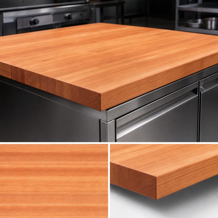 Product image #4 for Boos Block Ultra Premium American Cherry Edge Grain Kitchen Countertop, 144 x 48 x 3 Inches, Oil Finish