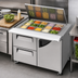 Thumbnail image #4 for Turbo Air Super Deluxe 48-1/4-Inch Wide 2-Section Mega Top Sandwich/Salad Prep Table with Flat Lid, 1 Door, 2 Drawers