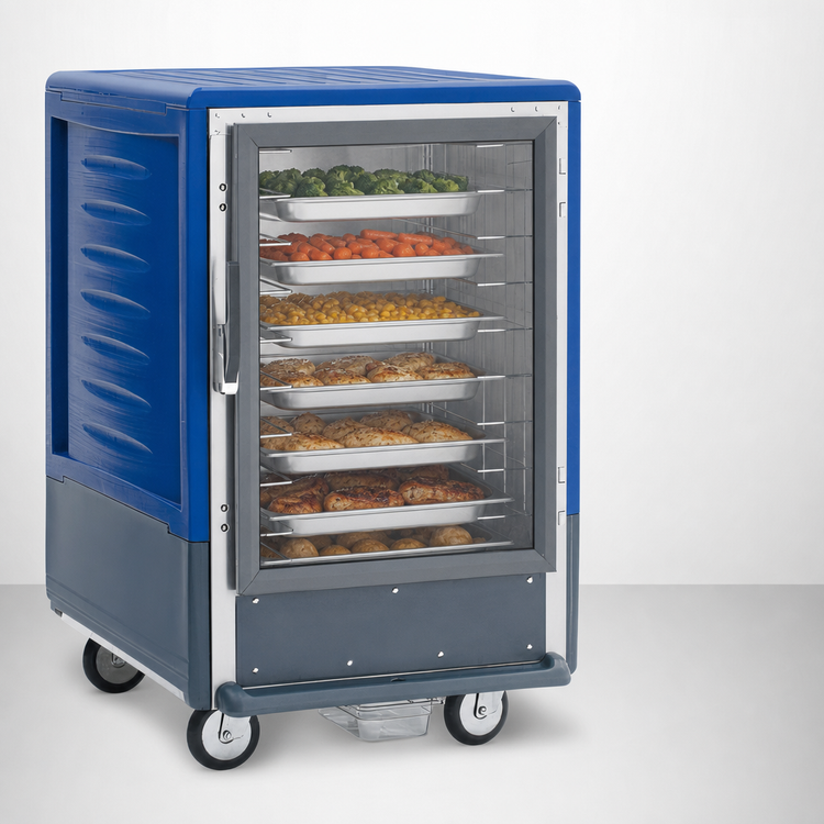 Product image #4 for Metro C5 3 Series Half-Height Heated Holding Cabinet with Blue Insulation Armour, Clear Door, and Fixed Wire Slides