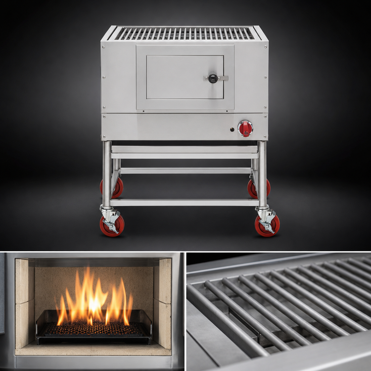 Product image #4 for American Range 36-Inch Wood/Charcoal Single-Burner Floor Model Broiler with Gas Log Lighter
