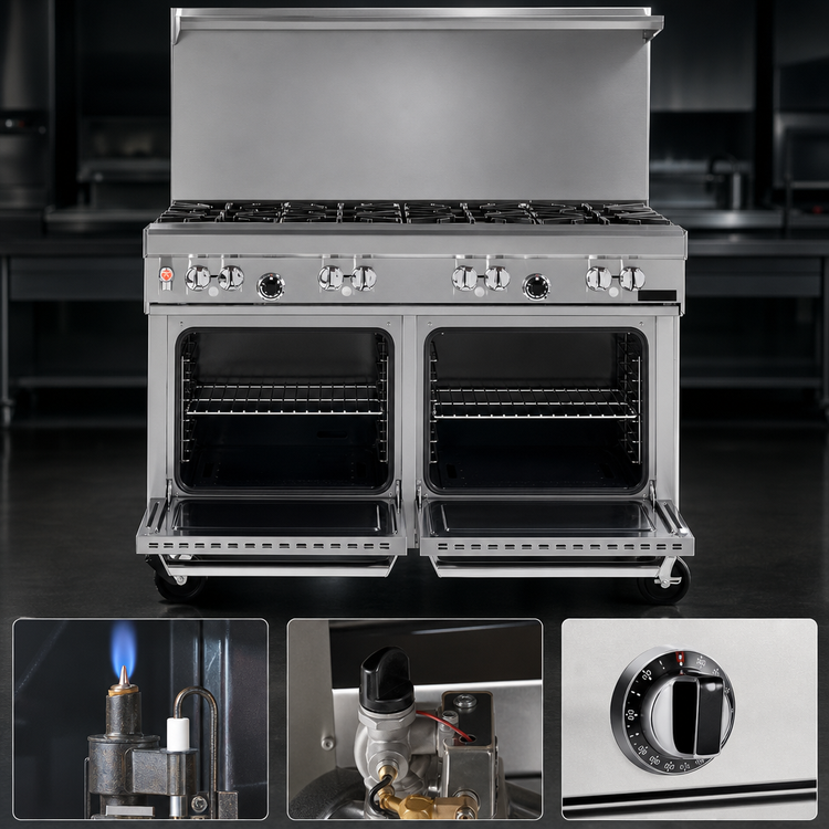 Product image #4 for Southbend Ultimate 48-Inch Gas Restaurant Range with 8 Star/Sauté Burners and 2 Space Saver Ovens