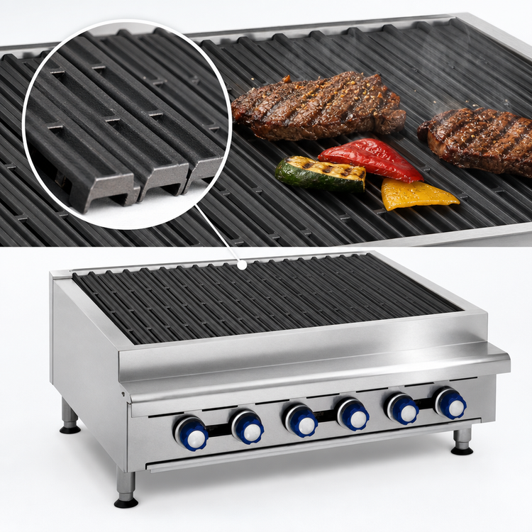 Product image #4 for Imperial 72-Inch Countertop Gas Charbroiler with 12 Radiant Burners