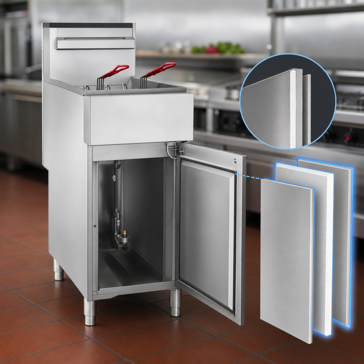 Product image #4 for BakeMax BAKE Series 21-Inch Wide Floor Model Liquid Propane Gas Fryer, 70 lb Capacity