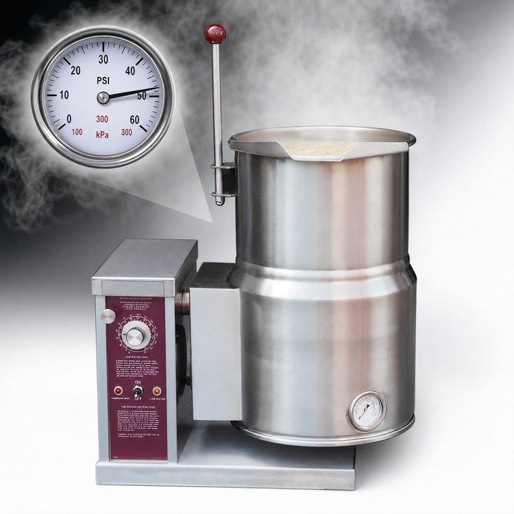 Product image #4 for Crown EC-10TWL 10 Gallon Electric Countertop Tilting Kettle with Left Console
