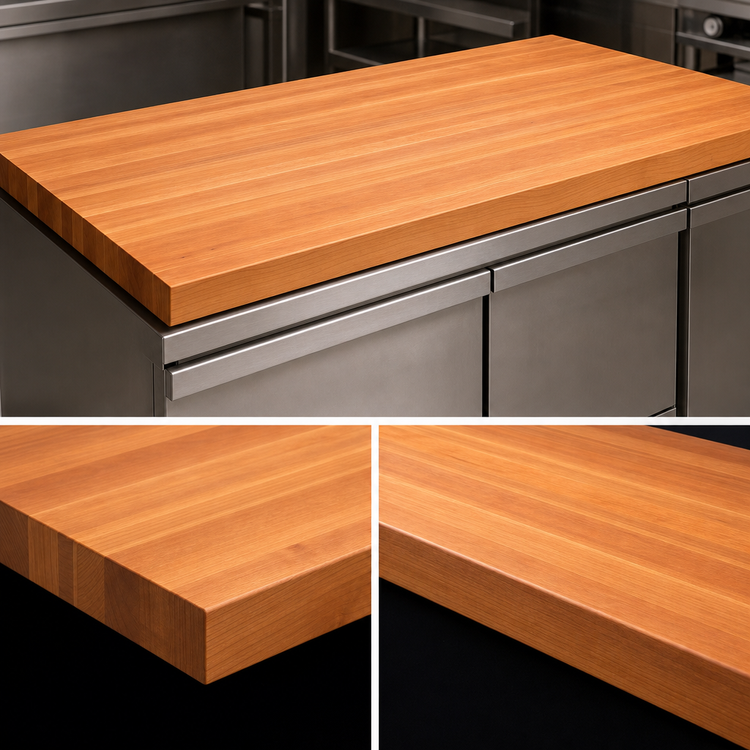 Product image #4 for Boos Block American Cherry Full-Length Rails Edge Grain Kitchen Countertop, 108 x 30 x 1-1/2 Inch, Oil Finish