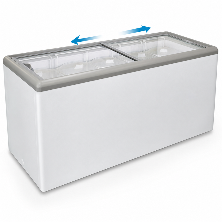 Product image #5 for Excellence Commercial Products Dual Temp Chest Refrigerator/Freezer with 2 Sliding Glass Doors, 16.5 Cu. Ft.