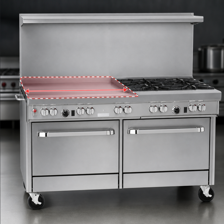 Product image #4 for Southbend Ultimate 60-Inch Commercial Gas Restaurant Range with 4 Open Burners, 36-Inch Griddle and 2 Cabinet Base