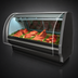 Thumbnail image #4 for Howard-McCray 40E Series 99.5-Inch Self-Contained Red Meat Curved Glass Refrigerated Service Case, Black Exterior/White Interior, LED