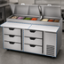 Thumbnail image #4 for Beverage-Air DPD72HC-6 Two-Section Deli/Pizza Prep Table Refrigerator with 6 Drawers, 72-Inch Wide