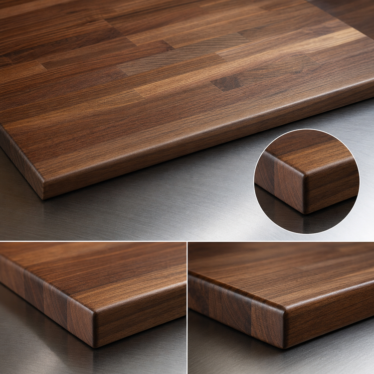 Product image #4 for Boos Block American Black Walnut Blended Rails Edge Grain Kitchen Countertop, 36 x 32 x 1-1/2 Inch, Varnique Finish
