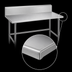 Thumbnail image #4 for Advance Tabco 84-Inch x 24-Inch 14-Gauge 304 Stainless Steel Work Table with No-Drip Edge, 10-Inch Backsplash, and Open Base