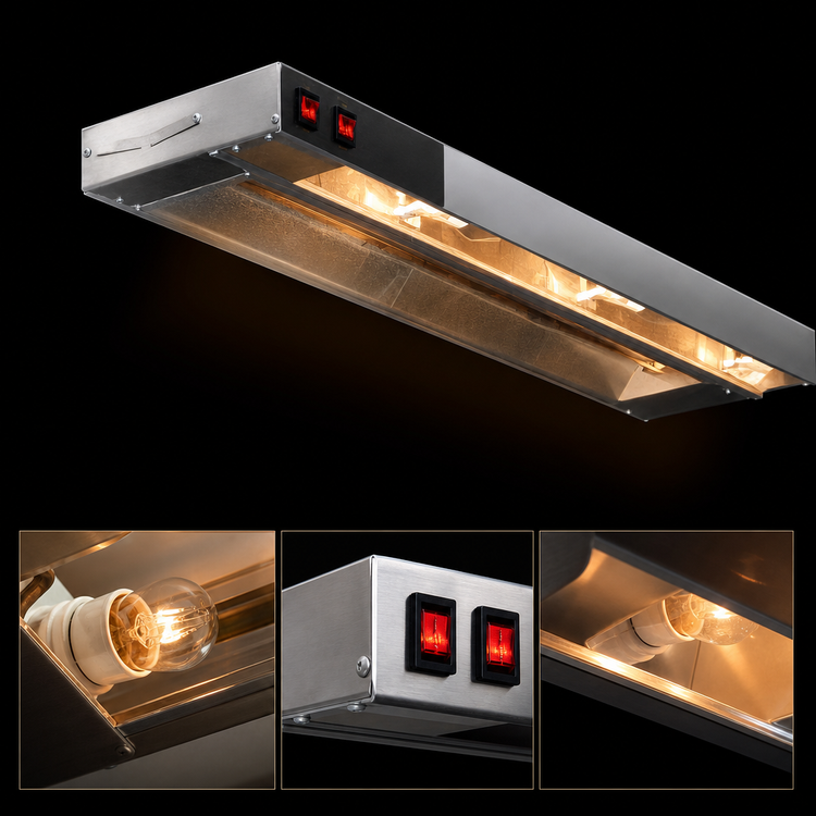 Product image #4 for Eagle RedHots 120-Inch Single Rod-Type Lighted Strip Heat Lamp with Remote, 240V