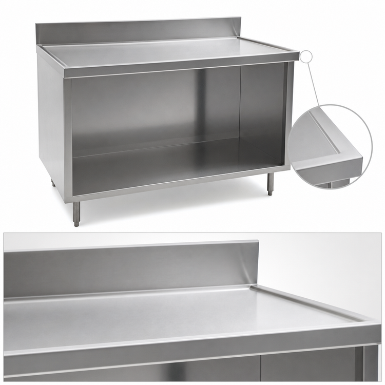 Product image #4 for Eagle Spec-Master Marine Counter Edge Open Front Work Table Cabinet, 96W x 30D, 14/304 Stainless Steel