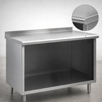 Thumbnail image #4 for Eagle Group Spec-Master UOB3060SE 60-Inch x 30-Inch Stainless Steel Work Table with Open-Front Cabinet Base and 1-1/2-Inch Rear Up-Turn