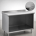 Thumbnail image #4 for Spec-Master 60-Inch x 30-Inch Stainless Steel Work Table with Open Front Cabinet Base and Rear Up-Turn