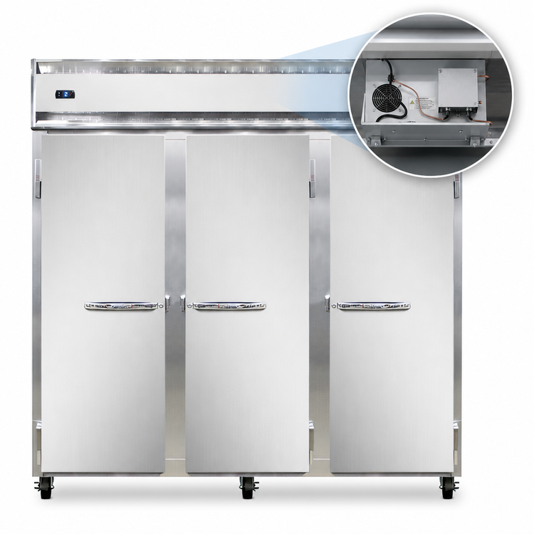 Product image #4 for Continental Refrigerator 3FSNSA Three-Section Shallow Depth Reach-in Commercial Freezer with Solid Doors