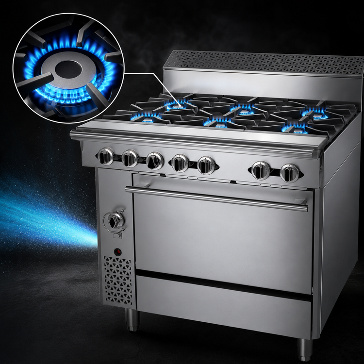 Product image #4 for Garland Cuisine Series 36-Inch Heavy Duty Gas Range with 6 Open Burners and Convection Oven