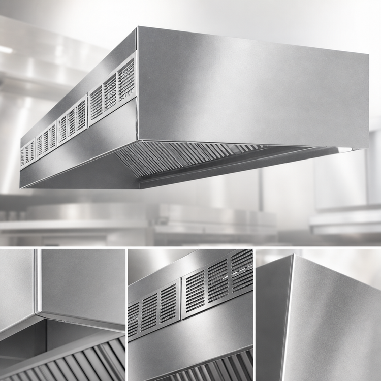 Product image #4 for SpecAir HEF96-120 Wall Type Front Discharge Make-Up Air Exhaust Hood, 120" W