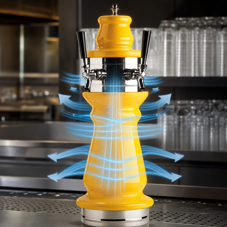 Product image #4 for Micro Matic Vienna 2-Faucet Countertop Air-Cooled Ceramic Draft Beer Tower