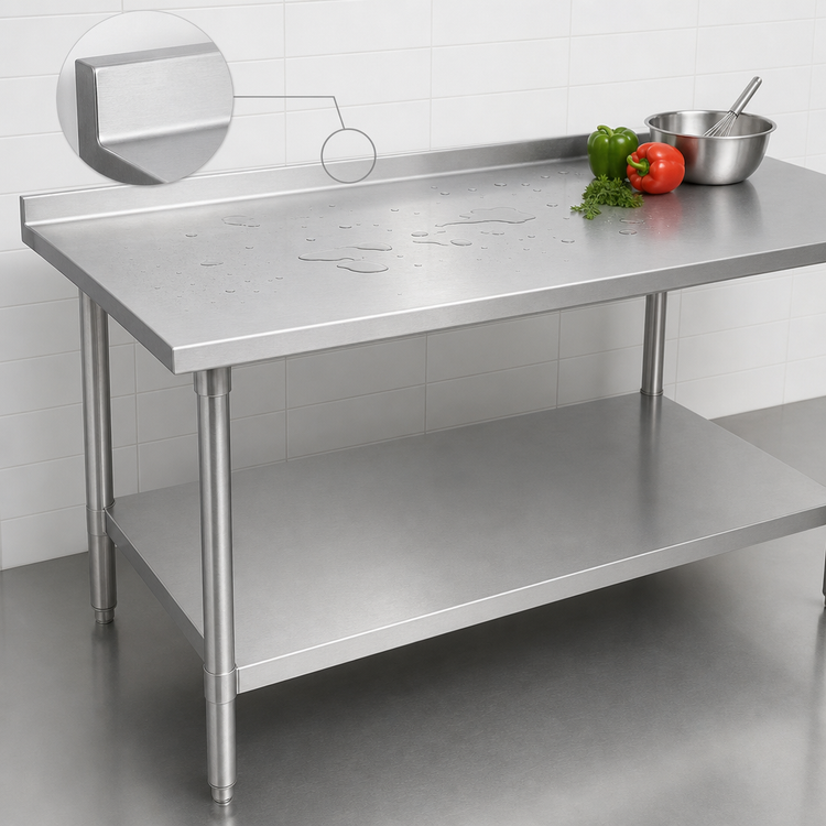 Product image #4 for John Boos Stallion 84-Inch x 30-Inch Stainless Steel Work Table with Rear Up-Turn and Undershelf