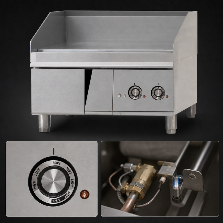 Product image #5 for Lang LG Series 24-Inch Countertop Gas Griddle with 24 x 23-Inch Cooking Surface, 1-Inch Steel Plate, 54,000 BTU