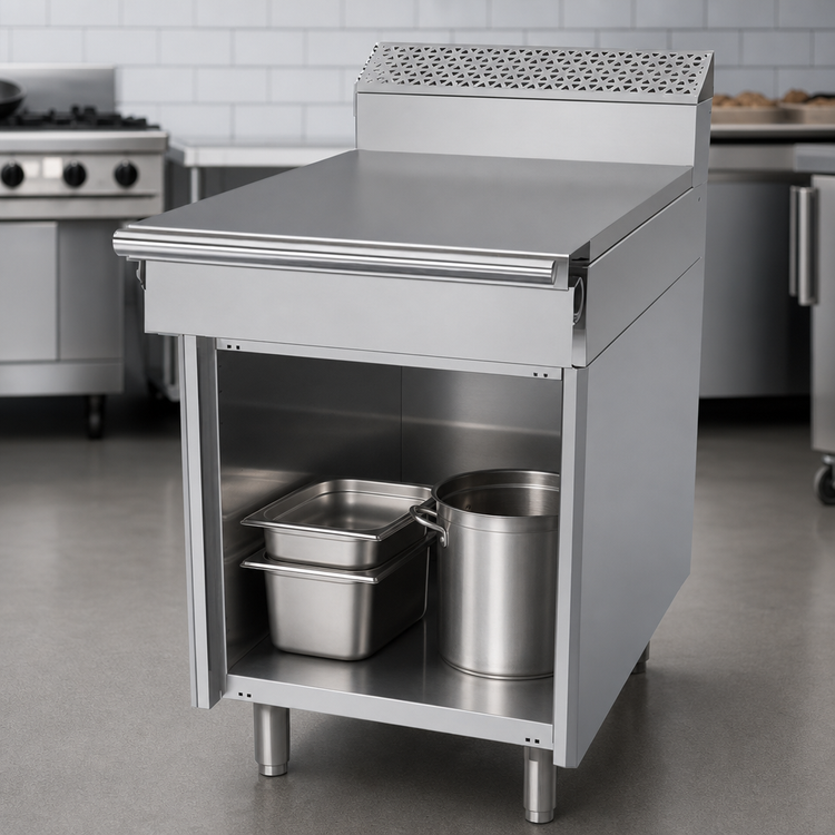 Product image #4 for Garland Cuisine 24-Inch Heavy Duty Stainless Steel Spreader Cabinet with Open Cabinet Base